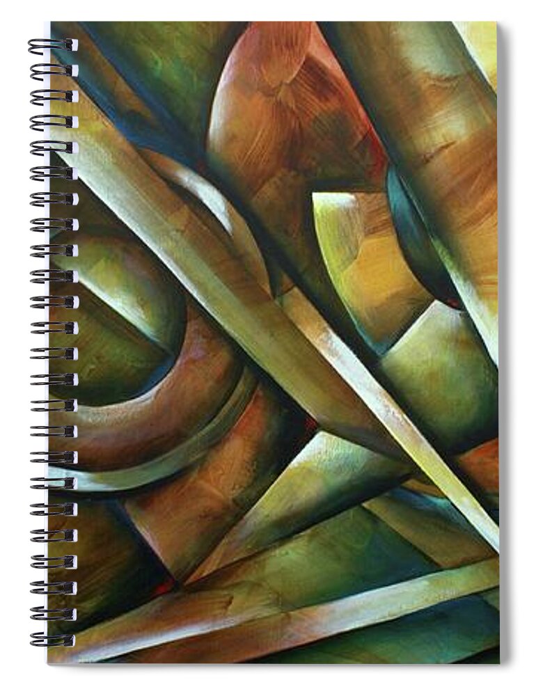 Geometric Spiral Notebook featuring the painting Edges by Michael Lang