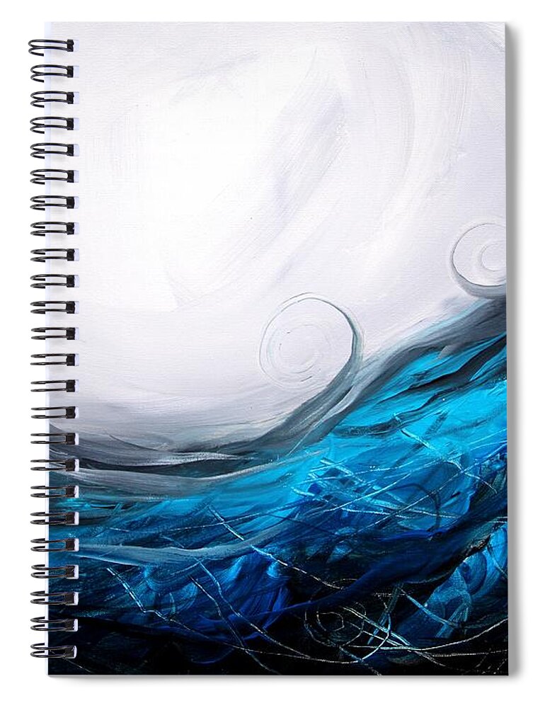 #ocean #inspiration #life #water #sea #wave #surfing #blue #gulf #california #pacificocean #pacific #atlantic #gulf Of Mexico #scarpace #ipaintfish Spiral Notebook featuring the painting Effectual Momentum by J Vincent Scarpace