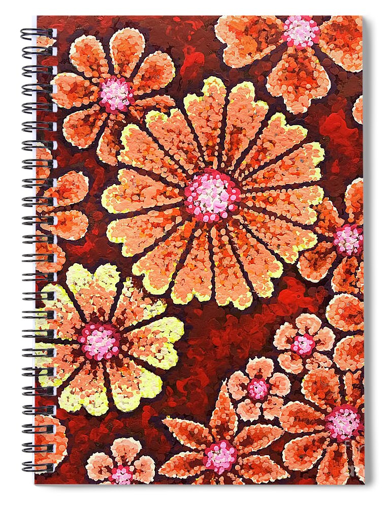 Floral Spiral Notebook featuring the painting Efflorescent 7 by Amy E Fraser