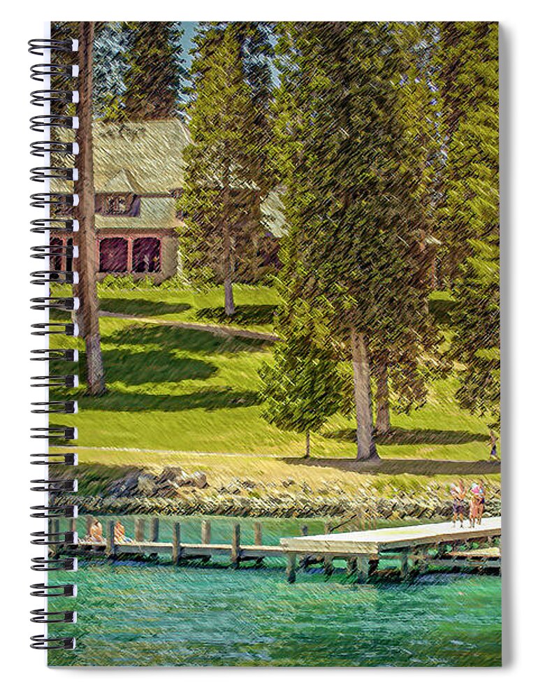 Ehrman Mansion Spiral Notebook featuring the photograph Ehrman Mansion Lake Tahoe Painted by LeeAnn McLaneGoetz McLaneGoetzStudioLLCcom