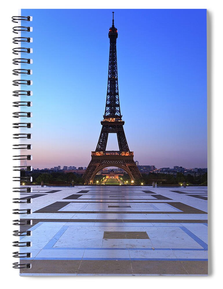 Dawn Spiral Notebook featuring the photograph Eiffel Tower Sunrise by Btrenkel
