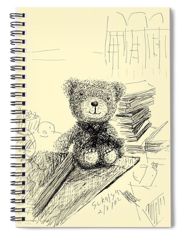 Bear Spiral Notebook featuring the digital art Eight by Sukalya Chearanantana