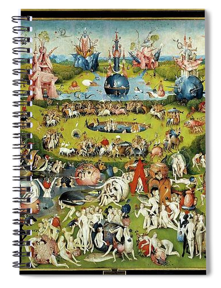 Hieronymus Bosch Spiral Notebook featuring the painting El Bosco / 'The Garden of Earthly Delights', 1500-1505, Flemish School, Oil on panel. EVE. Adam. by Hieronymus Bosch -c 1450-1516-
