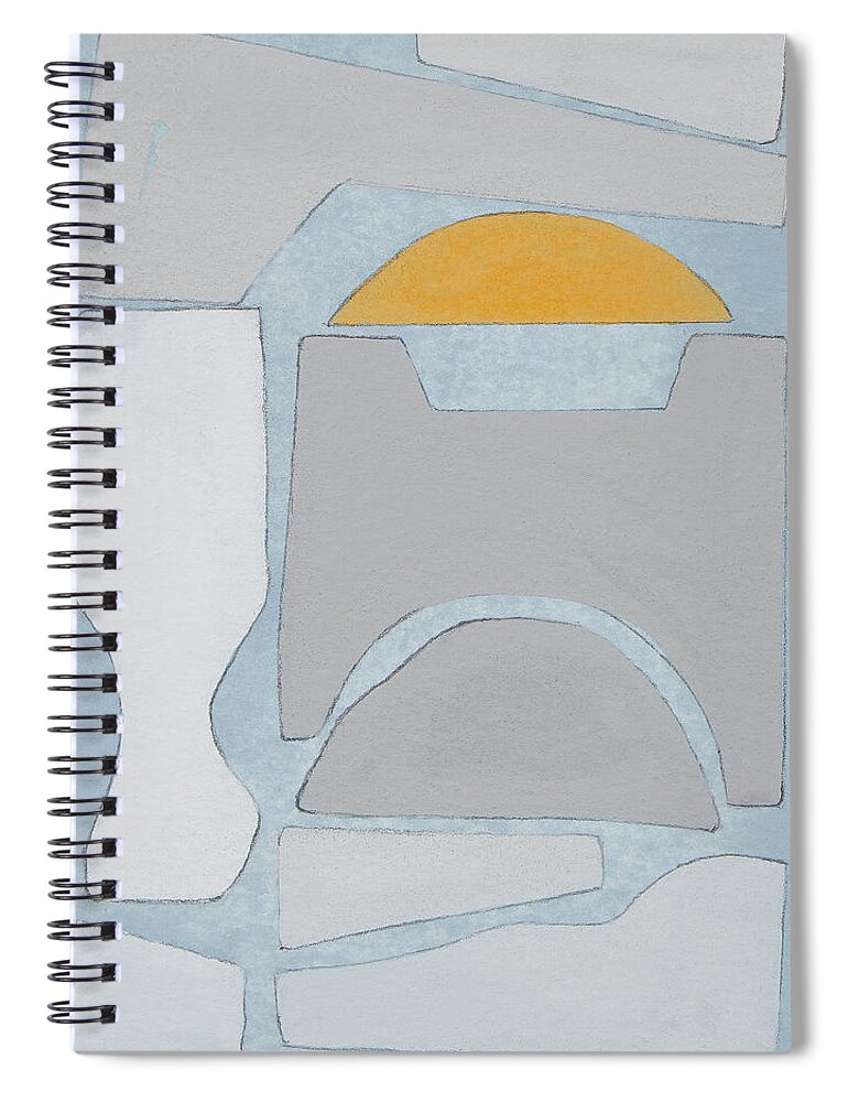 Abstract Spiral Notebook featuring the painting Elements Of The Chateau V by Rob Delamater
