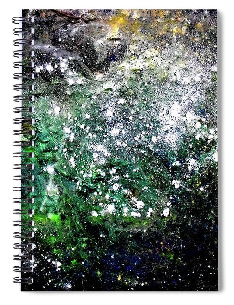 Space Spiral Notebook featuring the photograph Emerald Nebula by Patsy Evans - Alchemist Artist