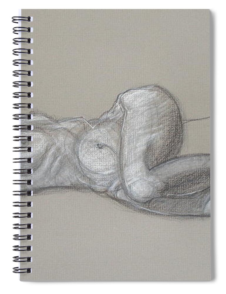 Realism Spiral Notebook featuring the drawing Emily Reclining 2 by Donelli DiMaria