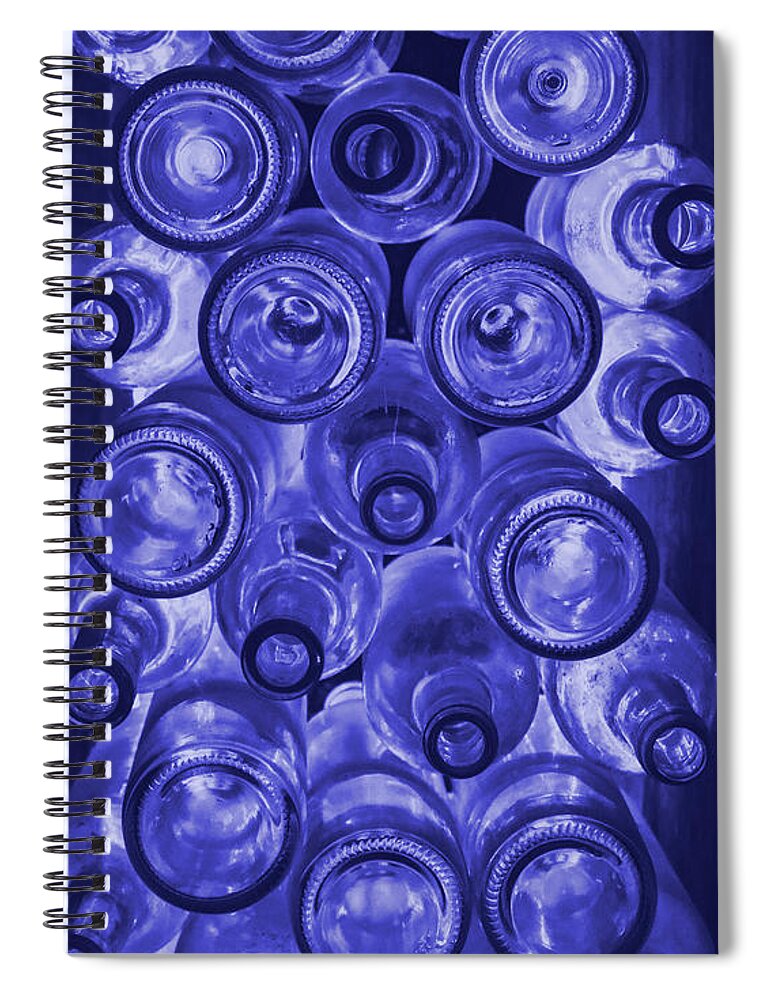 Bottle Spiral Notebook featuring the photograph Empties in Blue by Robert Wilder Jr