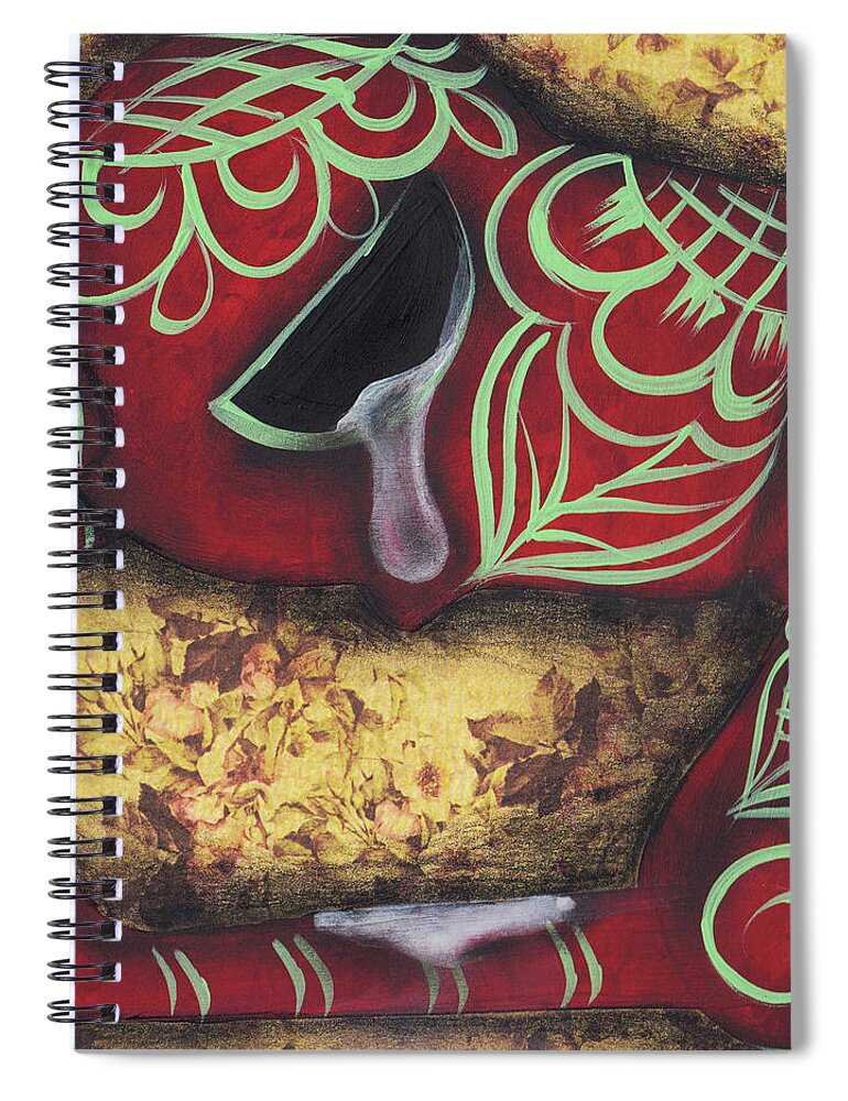 Devil Spiral Notebook featuring the painting Empty Feeling by Abril Andrade
