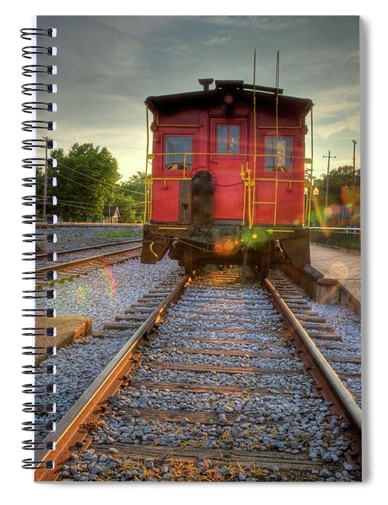 Pole Spiral Notebook featuring the photograph End Of The Line by Derek Slagle