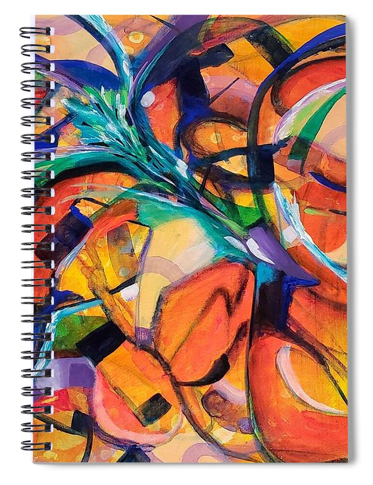 Abstract Spiral Notebook featuring the painting Endeavor by Kim Shuckhart Gunns