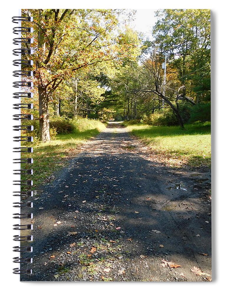 Endless Country Road Spiral Notebook featuring the photograph Endless Country Road by Barbra Telfer