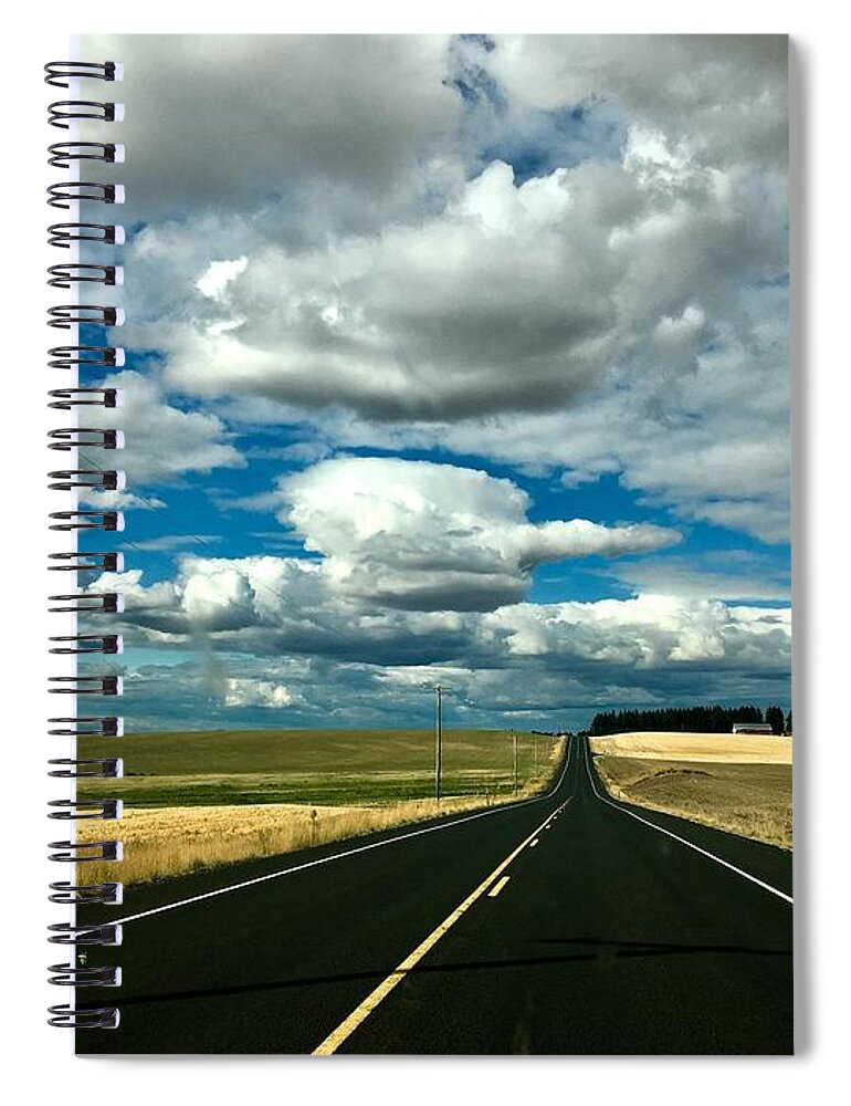 Harrington Spiral Notebook featuring the photograph Endless Highway by Jerry Abbott