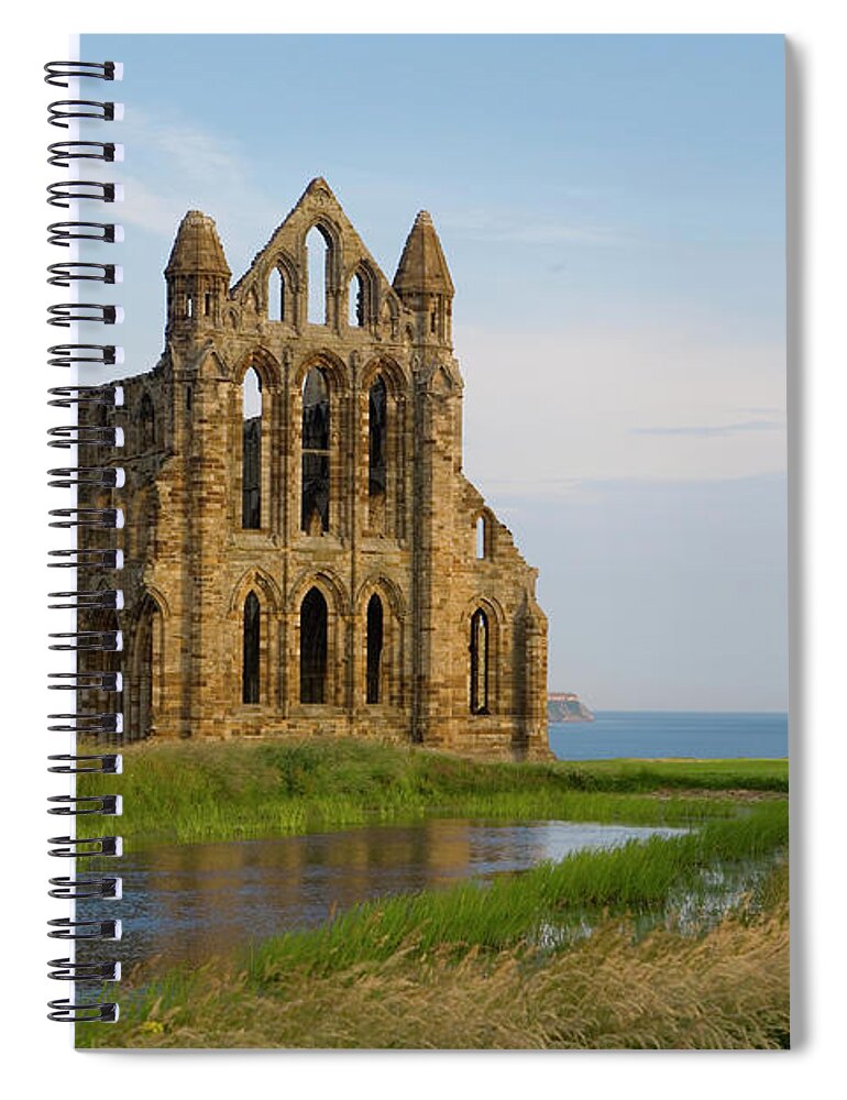 Grass Spiral Notebook featuring the photograph England, North Yorkshire, Whitby by Peter Adams