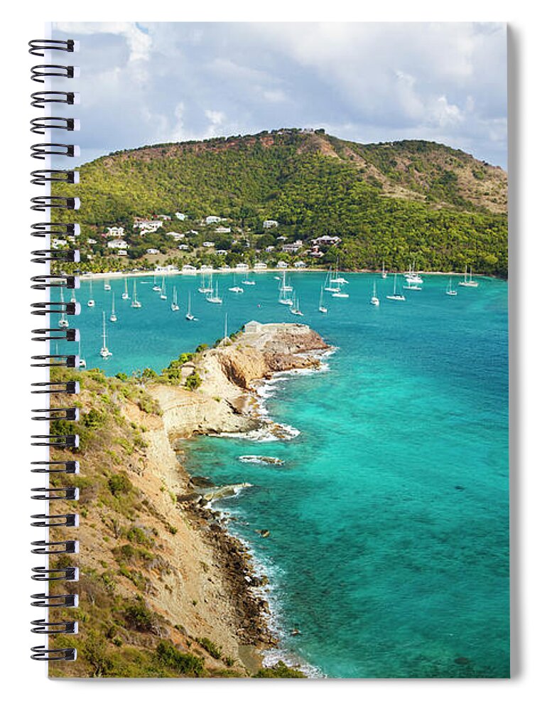 Scenics Spiral Notebook featuring the photograph English Harbor, Antigua by Michaelutech