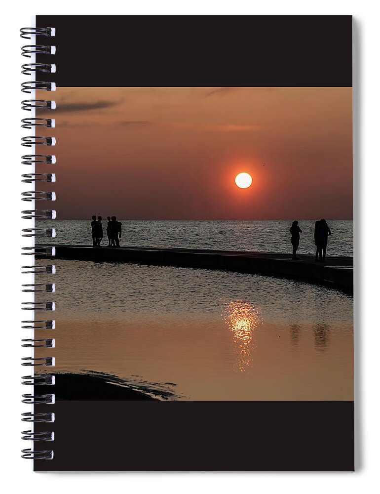 People Spiral Notebook featuring the photograph Enjoying the sun rise by Sven Brogren
