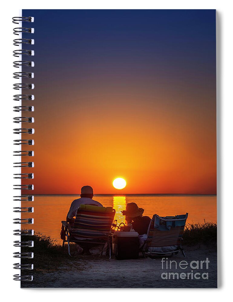 Sea Spiral Notebook featuring the photograph Enjoying The Sunset by Marvin Spates