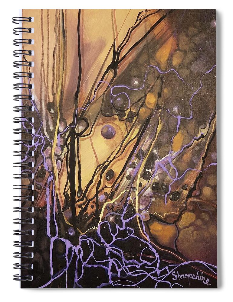 Abstract Spiral Notebook featuring the painting Entanglements by Tom Shropshire