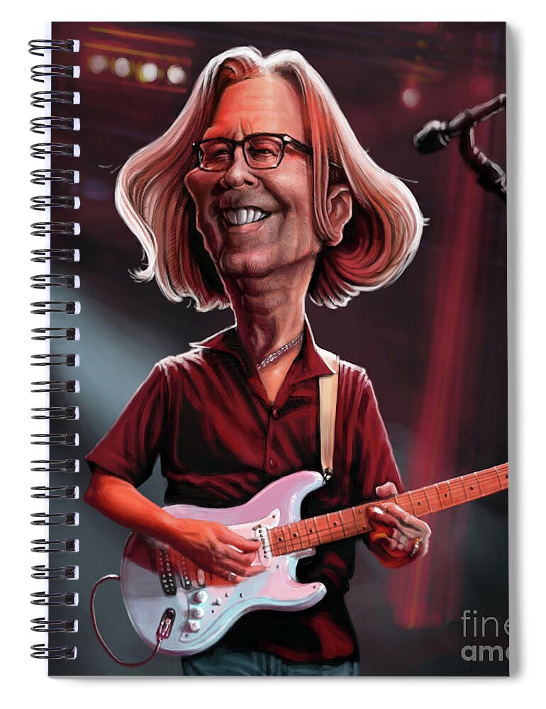 Eric Clapton Spiral Notebook featuring the digital art Eric Clapton by Andre Koekemoer