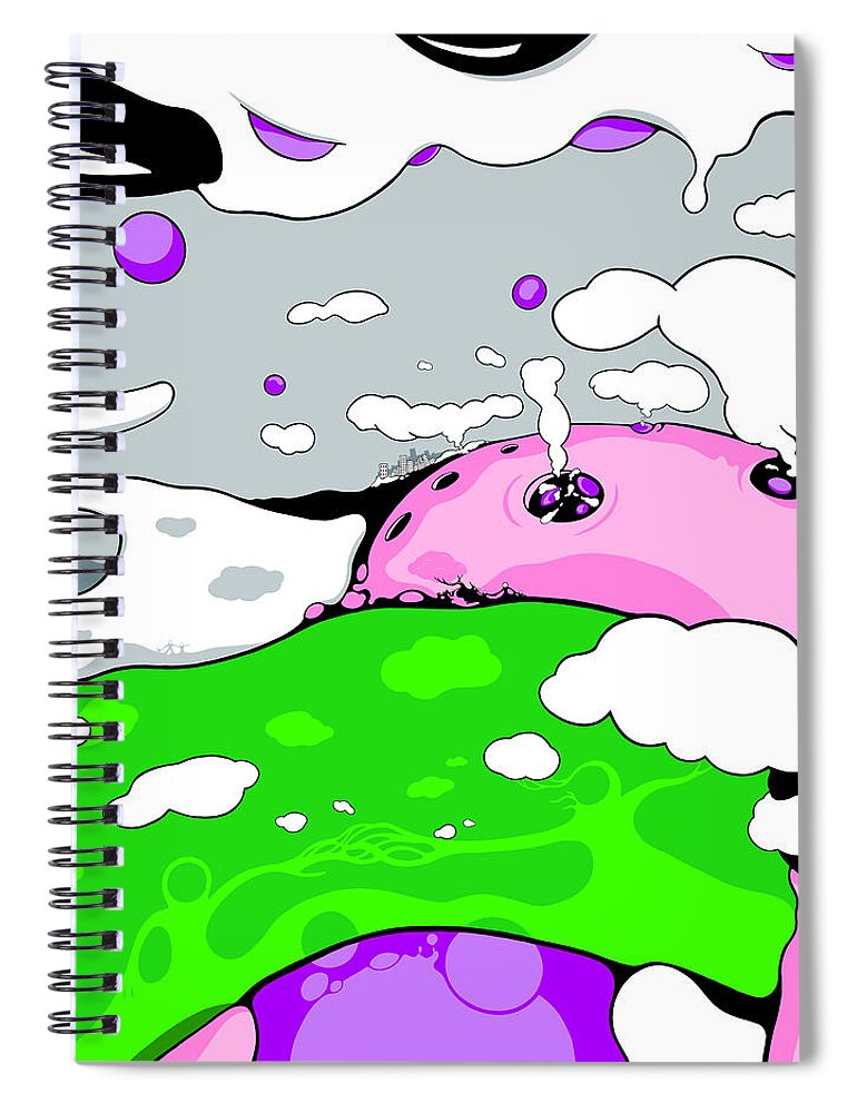 Clouds Spiral Notebook featuring the drawing Eruption by Craig Tilley