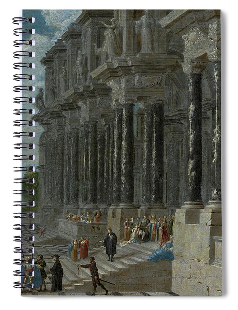 Old Testament Spiral Notebook featuring the painting Esther Before Ahaserus By Wilhelm Van Ehrenberg by Wilhelm Van Ehrenberg