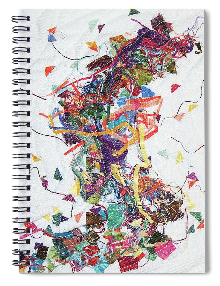 Art Quilt Spiral Notebook featuring the tapestry - textile Etude in Fabric by Pam Geisel