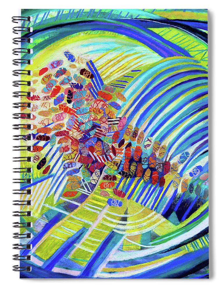  Spiral Notebook featuring the painting Euphonium by Polly Castor