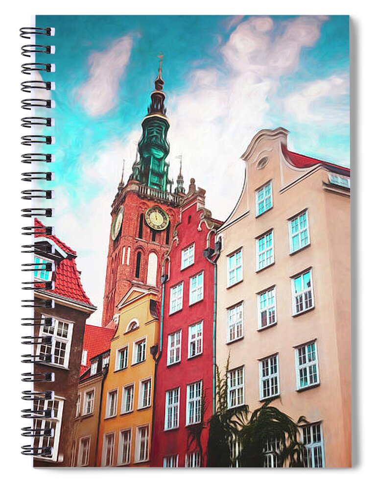 Gdansk Spiral Notebook featuring the photograph European Street Scenes Gdansk Poland by Carol Japp