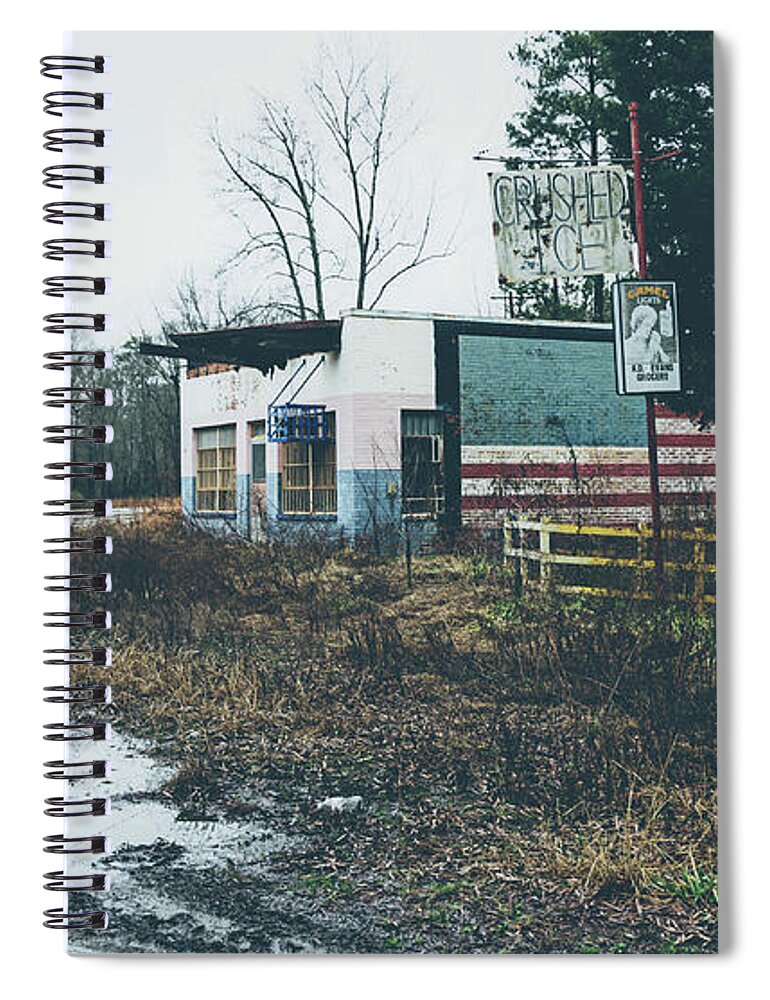 North Carolina Spiral Notebook featuring the photograph Evans Gas by Lenore Locken