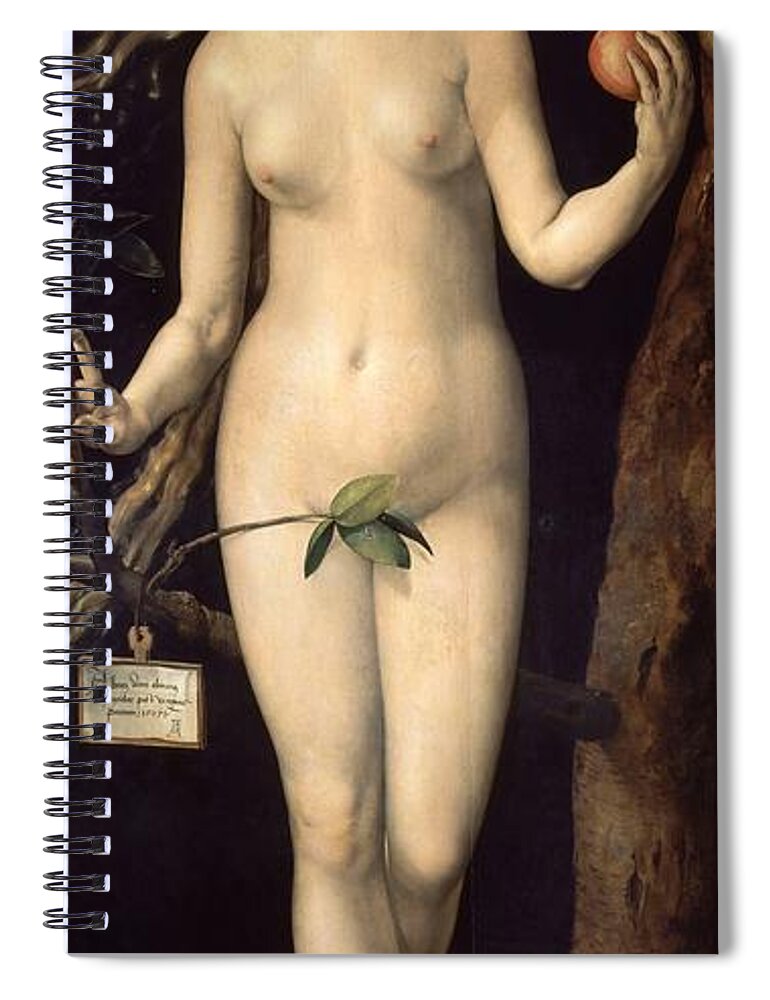 Albrecht Durer Spiral Notebook featuring the painting Eve', 1507, Oil on panel, 209 cm x 80 cm, P02178. Albrecht Durer . by Albrecht Durer -1471-1528-