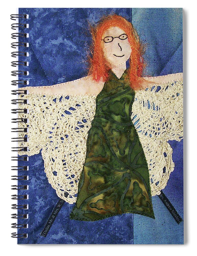 Red Headed Woman Spiral Notebook featuring the tapestry - textile Every Fiber of Her Being by Pam Geisel
