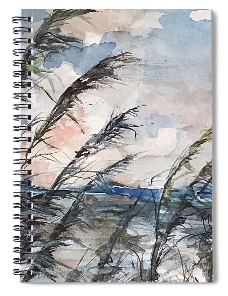 Ocean Spiral Notebook featuring the painting Every Little Breeze Seems to Whisper Louise by Robin Miller-Bookhout