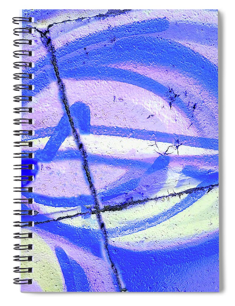 Abstract Spiral Notebook featuring the mixed media Evil Eye Blue Right by Sharon Williams Eng
