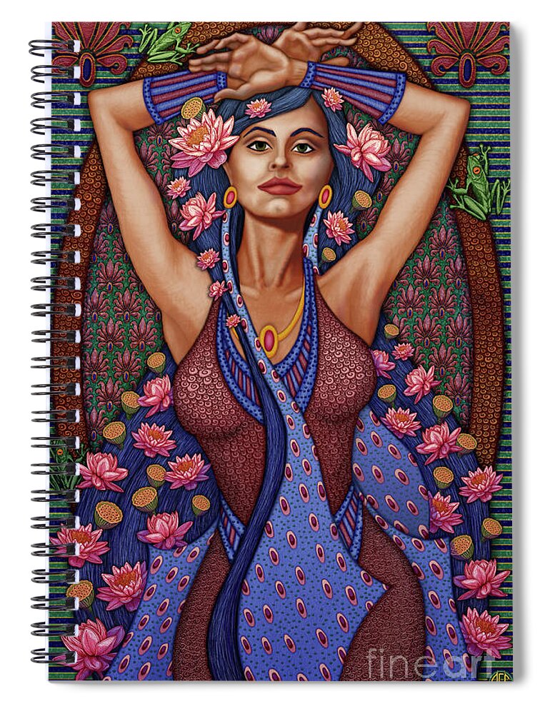 Frog Spiral Notebook featuring the painting Exalted Beauty Nadia by Amy E Fraser