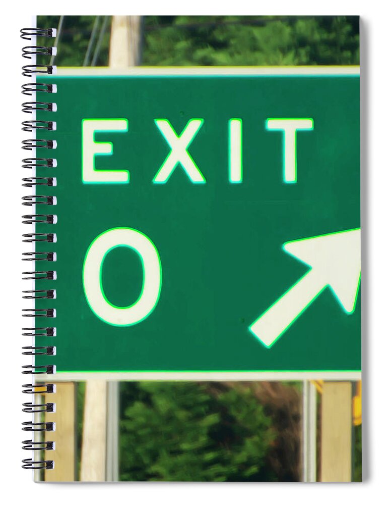 Exit Spiral Notebook featuring the photograph Exit Zero - Cape May New Jersey by Bill Cannon