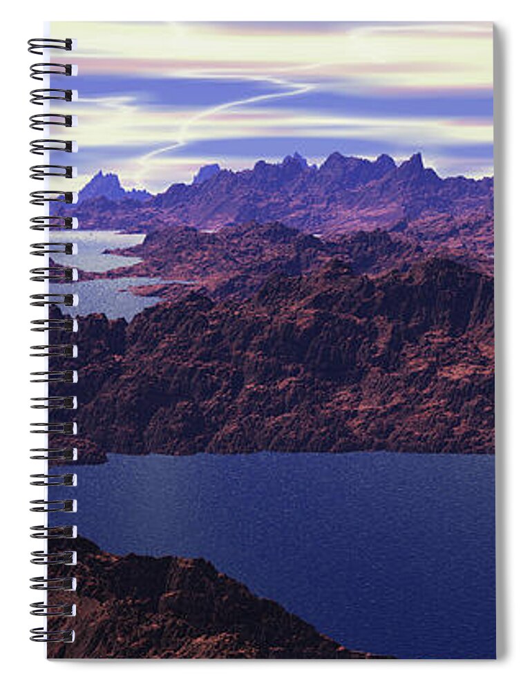 Planet Spiral Notebook featuring the digital art Exoplanet #1 by Bernie Sirelson