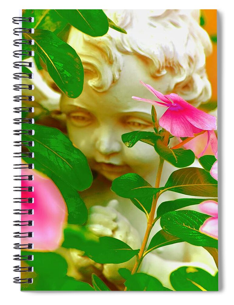Impatiens Spiral Notebook featuring the photograph Face of an Angel by Debra Grace Addison