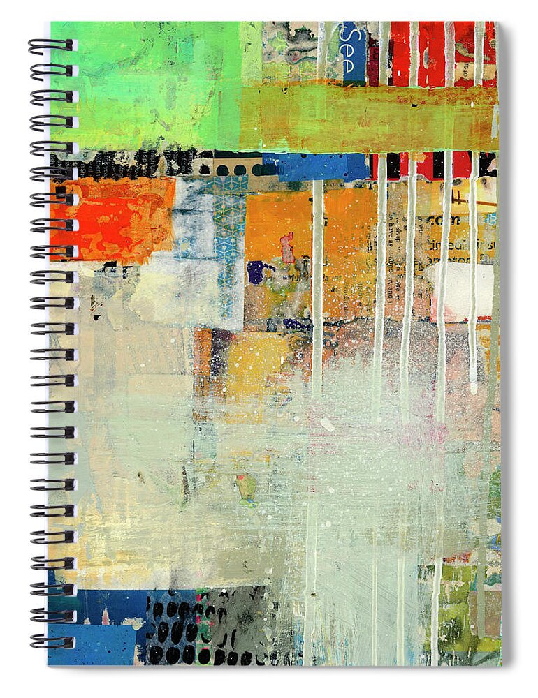 Abstract Art Spiral Notebook featuring the painting Fact Check #10 by Jane Davies