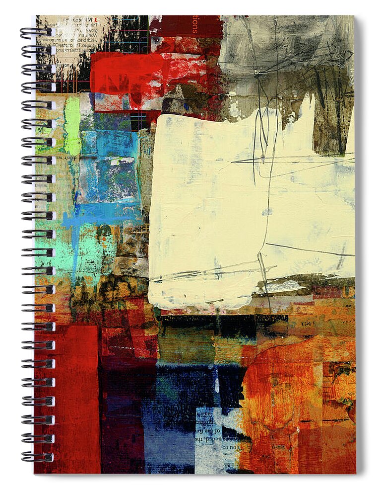 Abstract Art Spiral Notebook featuring the painting Fact Check #12 by Jane Davies