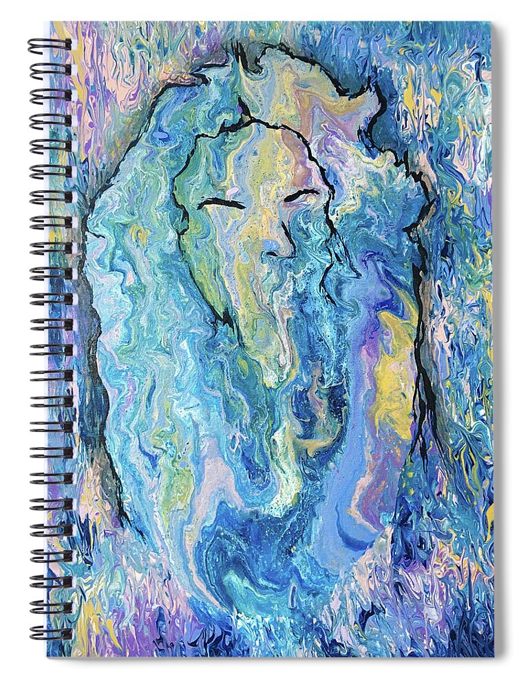 Abstract Spiral Notebook featuring the painting Fading Rocker by Mr Dill