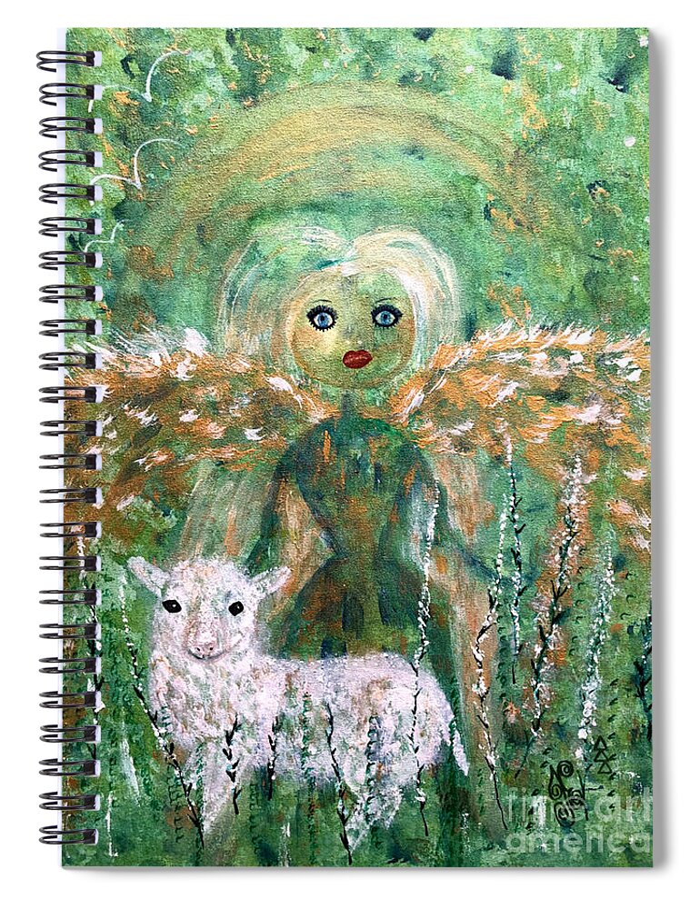 Fairy Spiral Notebook featuring the painting Fairy Angel by Julie Engelhardt