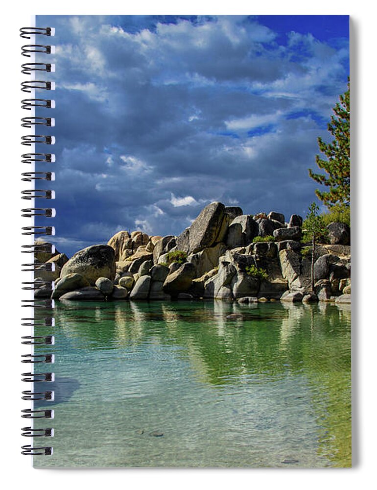 Sand Harbor Spiral Notebook featuring the photograph Fall at Sand Harbor by Steph Gabler