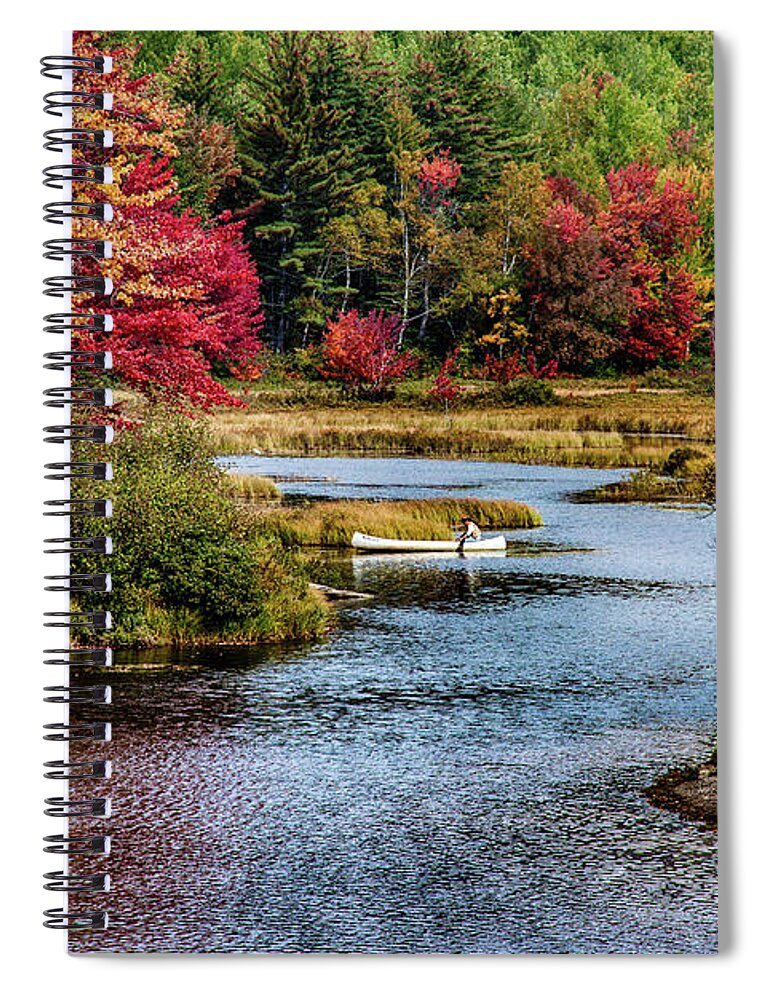 Landscape Spiral Notebook featuring the photograph Fall colors in Baxter State Park by Jeff Folger