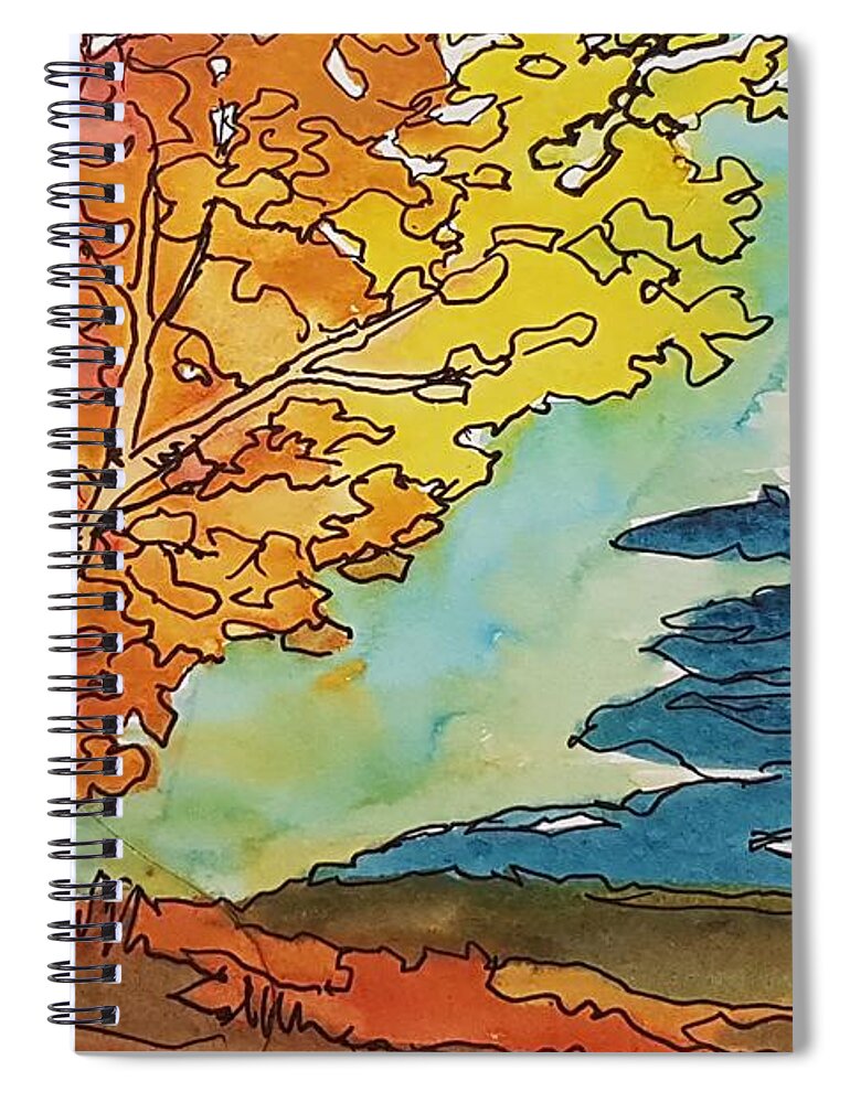 Fall Spiral Notebook featuring the painting Fall Colors by Petra Burgmann