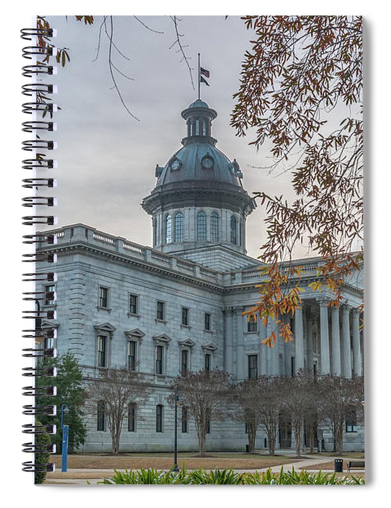 South Carolina State House Spiral Notebook featuring the photograph Fall Colors - State Capitol by Dale Powell