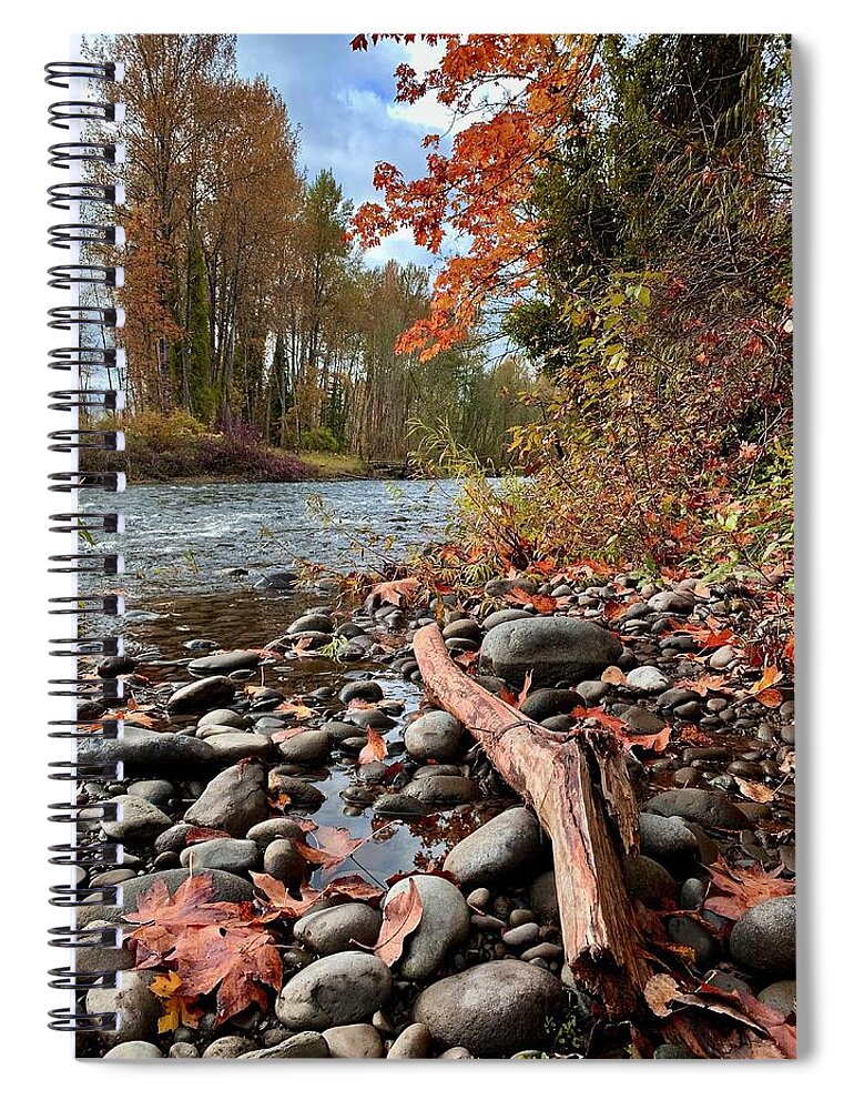 Fall Spiral Notebook featuring the photograph Fall On The Molalla by Brian Eberly