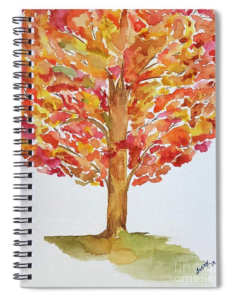 Fall Spiral Notebook featuring the painting Fall tree 2 by Susan Cliett