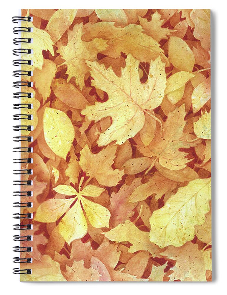 Fall Spiral Notebook featuring the painting Fallen Leaves by Lori Taylor