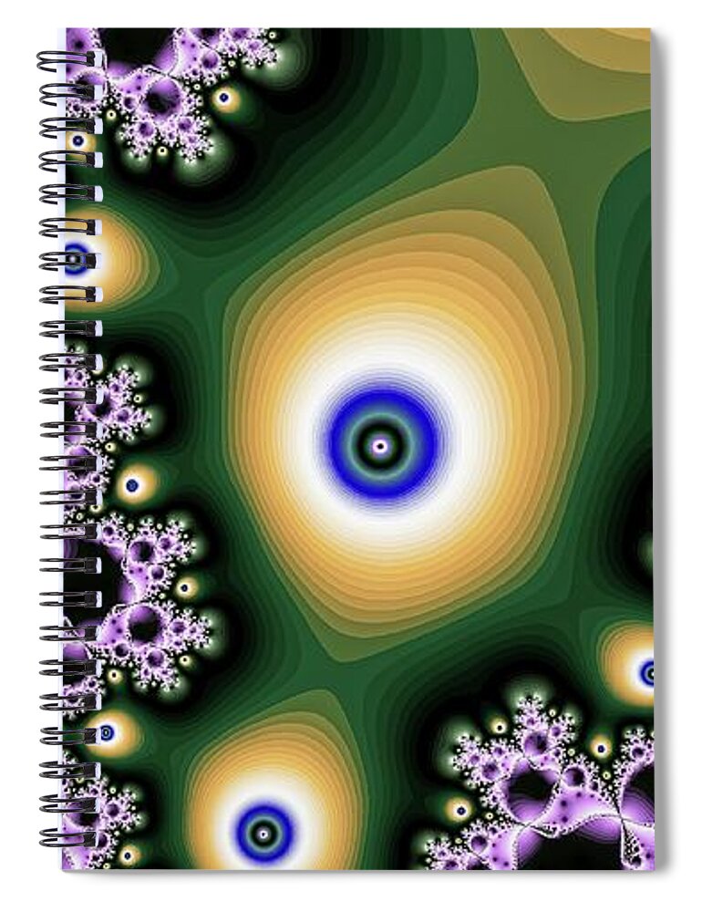Abstract Spiral Notebook featuring the digital art Falling Eyes Lavendar by Don Northup