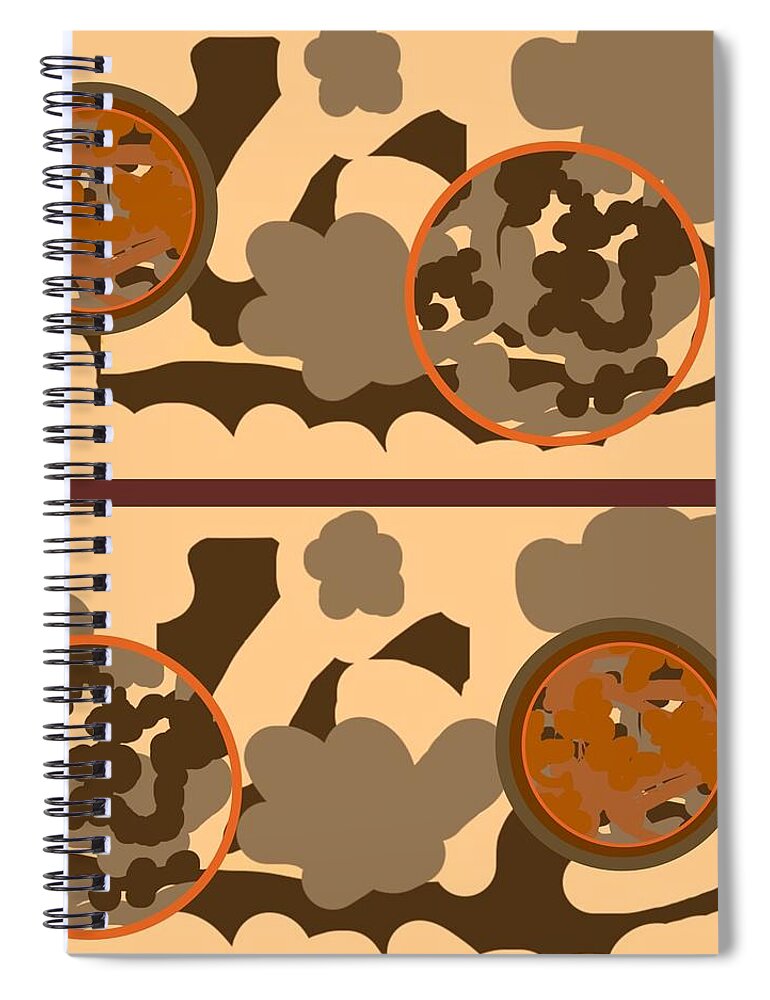Orange Spiral Notebook featuring the digital art Falling Into Fall G102 by Joan Ellen Kimbrough Gandy of The Art Of Gandy