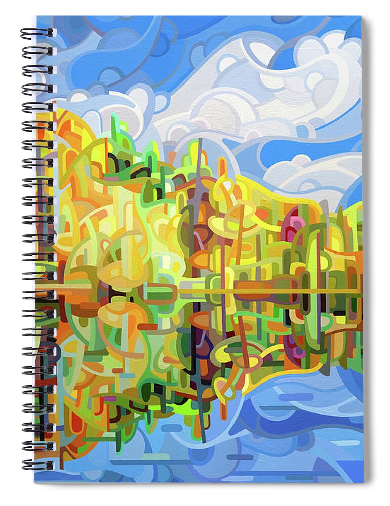 Abstract Spiral Notebook featuring the painting Falling by Mandy Budan